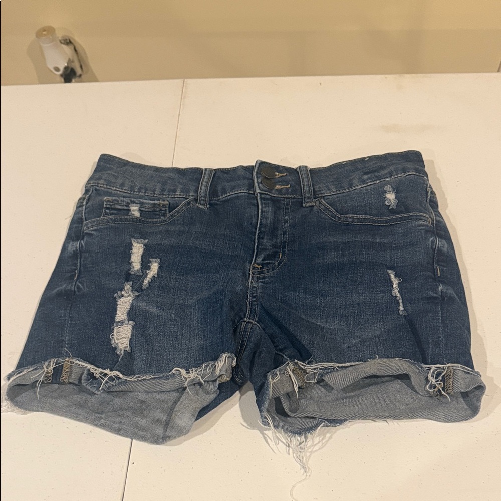 SO Blue Distressed Jean Shorts